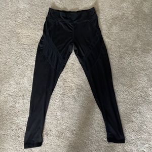 Black mesh detail leggings